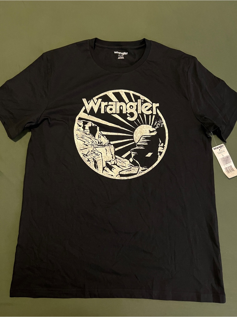 Wrangler Men's Black Graphic Logo Tee Size L